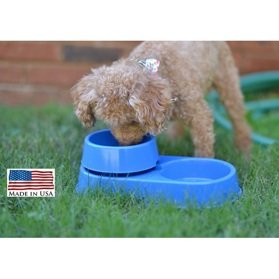 3-in-1 Ant Free Pet Bowl, Small Blue