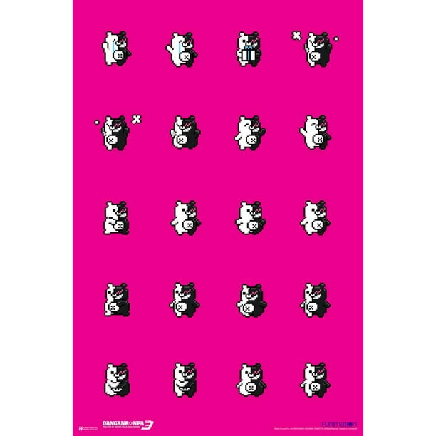 danganronpa monokuma pixel art video game gamer gaming danganronpa manga anime posters danganronpa merch dangan ronpa anime room decor merchandise trilogy cool wall decor art print poster 24x36 walmart com