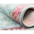 thumbnail image 2 of 8.25' Turquoise Blue and Pink Floral Round Area Throw Rug, 2 of 5