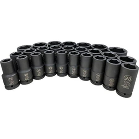 

ATD Tools ATD-64126 0.75 in. Drive Metric Deep Socket Set 26 Piece