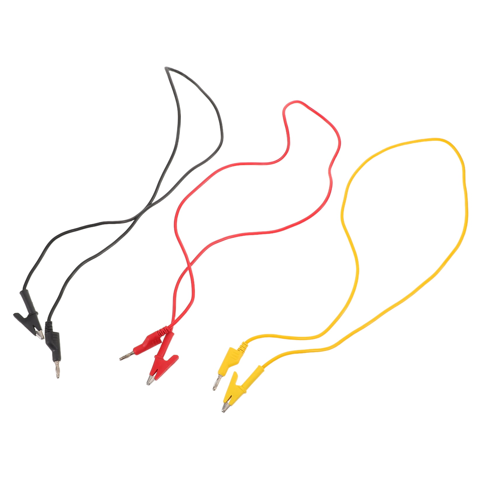 ELAYARD 3Pcs Flexible Jumper Cable Clamps with Banana Plug Test Wire for Stable Circuit Testing