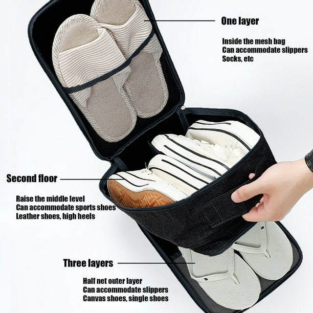 Zapatos de Agua para Hombres Bolsa de Zapatos de Viaje Bolsa de Almacenamiento Impermeable, Sostiene 4 Pares para el Gimnasio Camping Paño de Uso Diario 14x23x31cm, Organizador de Bolsa de Almacenamie
