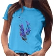 thumbnail image 1 of Mikilon Chemise à Imprimé Plumes pour Femmes et Filles, Manches Courtes, Blouse, 1 of 7