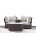 thumbnail image 2 of JERFIT 2-Person Outdoor Patio Furniture Set, Espresso Wicker Loveseat & Coffee Table with Gray Cushions, All-Weather, No Assembly Required, 2 of 7