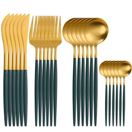

Silverware Flatware Set 24 PCS Cutlery Set Dinner Set Classic Restaurant Stainless Steel Kitchen Wedding Dining Dinnerware Tableware