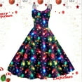 thumbnail image 2 of Women’s Christmas Dress, Sleeveless Retro Swing A Line Style, Knee Length Formal Outfit for Festive Events, 2 of 3
