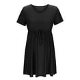 thumbnail image 5 of Dresses for Women Plus Size Akafmk Summer Dresses for Women Casual Dresses,Solid Color Round Neck Short Dress Short Sleeve Mini Dresses Loose T Shirt Dresses, 5 of 5