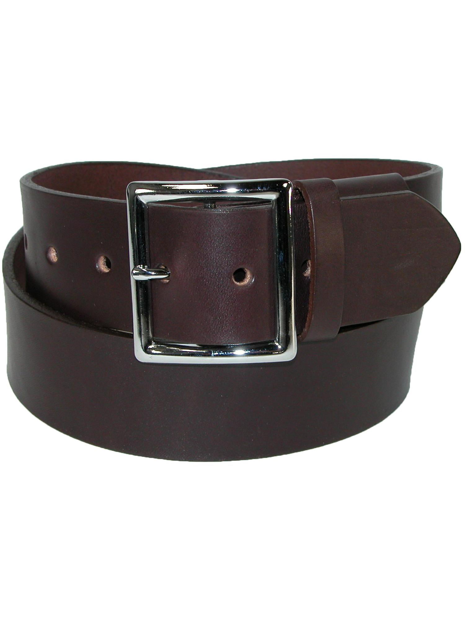 Size 40 Mens Leather Garrison Belt with Hidden Elastic, Brown - Walmart.com
