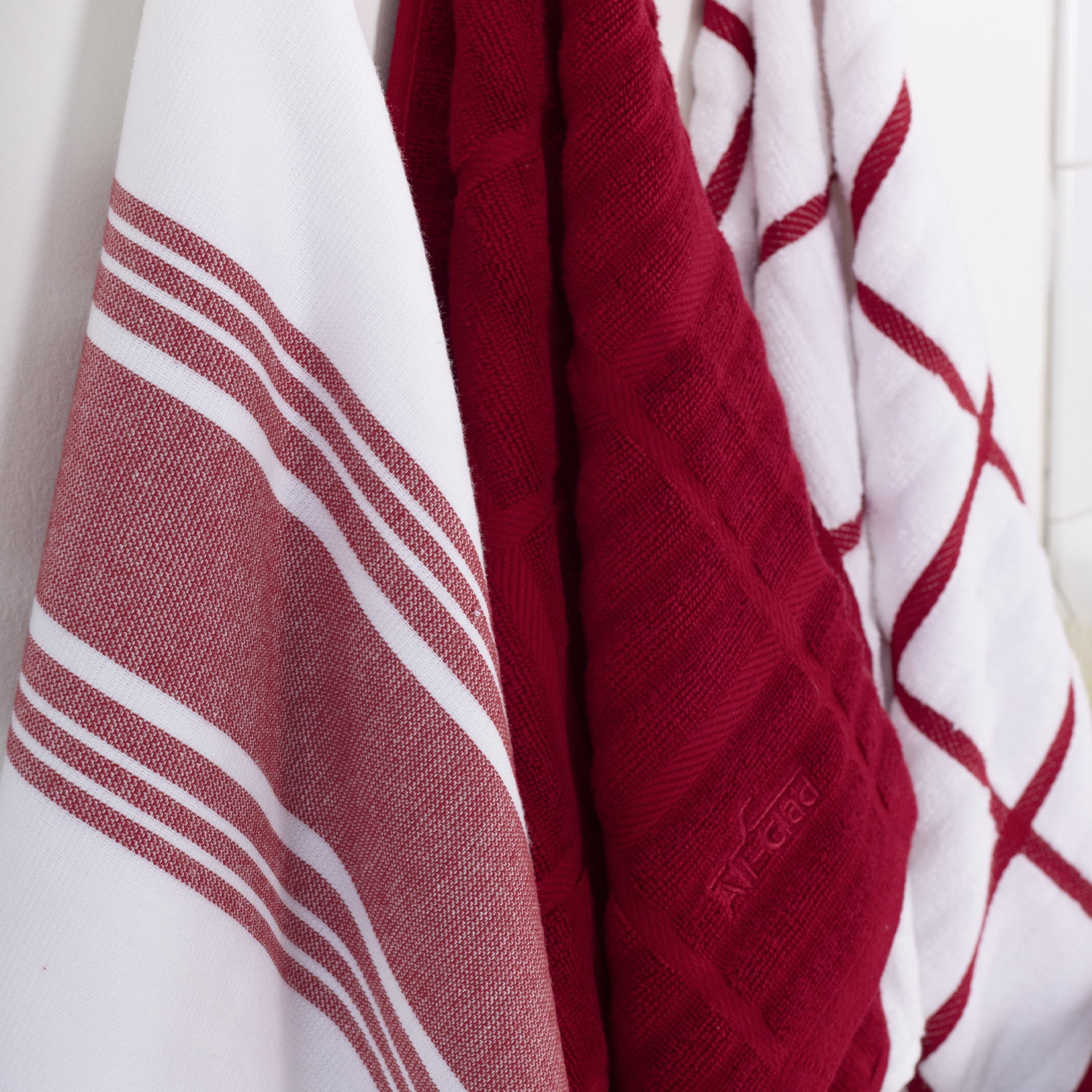 All-Clad Dual-Purpose Cotton Kitchen Towels, 3-Pack, Chili