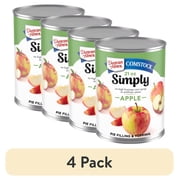 (4 pack) Duncan Hines Comstock Simply Apple Pie Filling and Topping, Ready to Use, 21 oz.