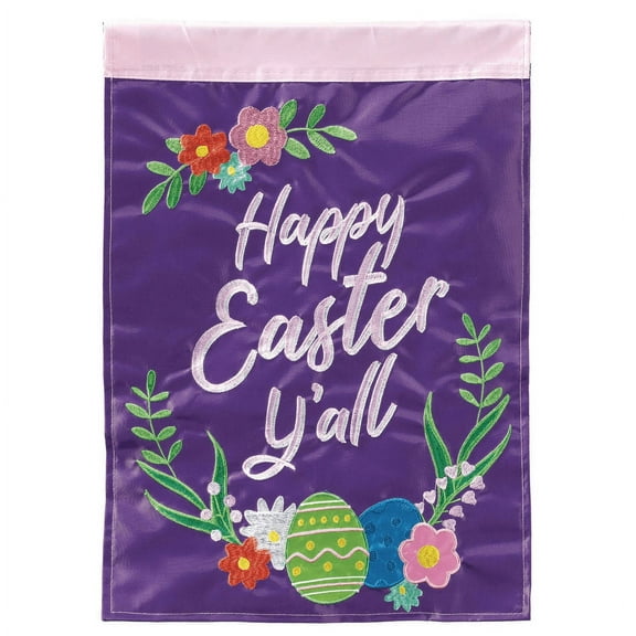 Magnolia Gardens M011566 13 x 18 in. Happy Easter Flag Polyester Printed Garden Flag