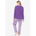 thumbnail image 2 of Dreams & Co. Plus Size Long Sleeve Knit PJ Set, 2 of 6