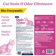 Cat Stain and Odor Remover: Enzyme Urine Odor Neutralizer - Stain Remover (32 oz and 1 Gallon)