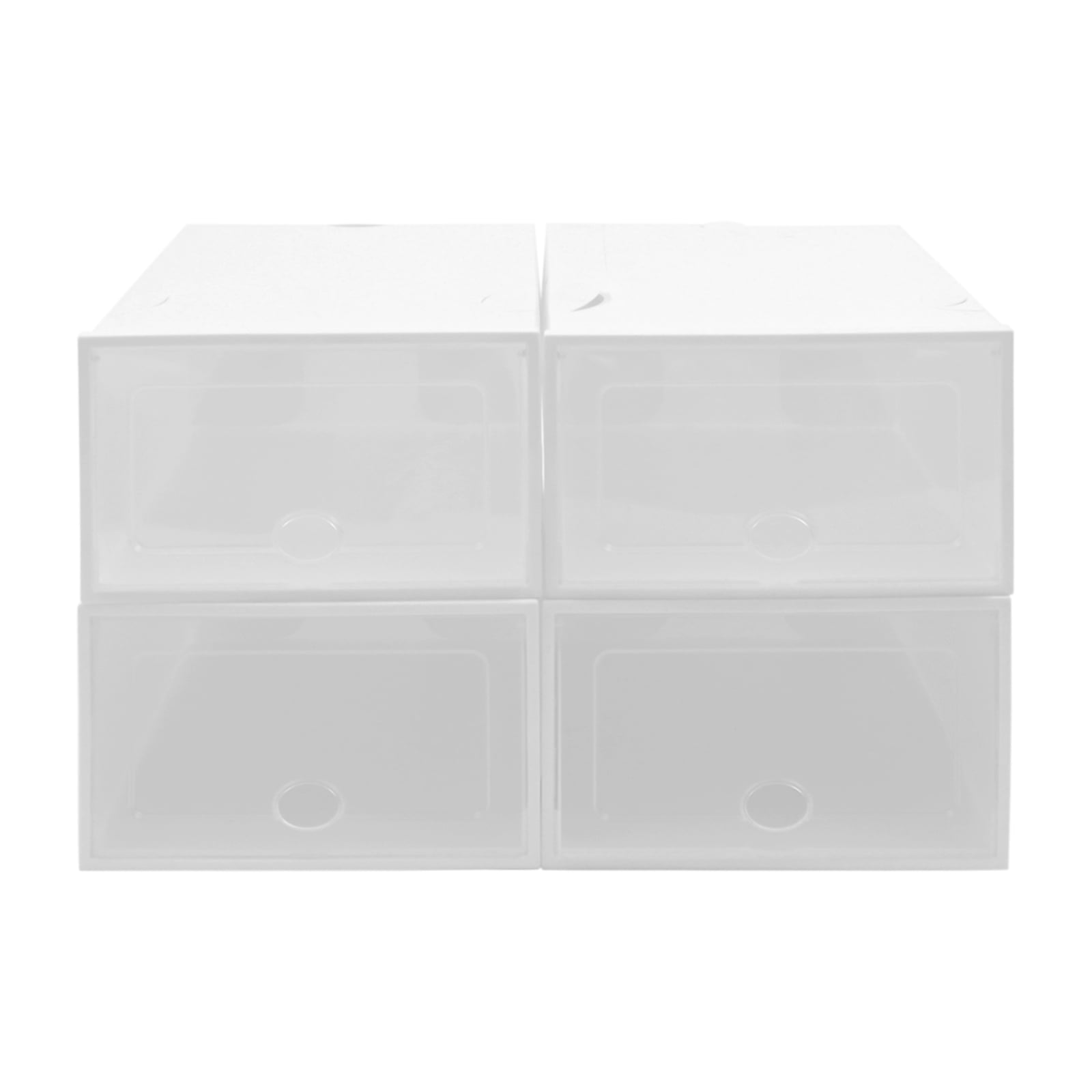 20 Pairs Modular Shoe Rack, Plastic Shoe Storage Boxes with Clear Flip Doors Stackable Shoe Orgarnizer for Closet White