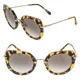 thumbnail image 1 of MIU MIU CORE MU02XS Light Brown Havana Geometric Luxury Fashion Sunglasses 02X, 1 of 6