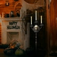 thumbnail image 4 of Skeleteen Animated Halloween Candelabra Decoration - Creepy Gothic Haunted Mansion Black Skull Floating Candle Holder Party Decorations Prop, 4 of 7