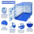 thumbnail image 5 of Homey Pet 30 Inch Medium Dog Crate, Royal Blue Dog Cage Small, Foldable Inside Dog Kennel Nano-Coated Metal Wire Dog Crates with Removable Floor Grid Tray, Double Doors Dual Locks, Portable Handle, 5 of 10