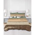 thumbnail image 3 of Green Brown Farmhouse Twin Size Down Alternative Comforter, Lightweight Comforter Quilt Bedding Set with Pillow Shams Vintage Wooden All Seasons Bed Comforter Duvet Insert 68"x86", 3 of 7