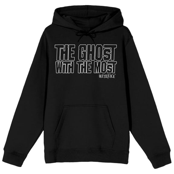 Beetlejuice The Ghost With The Most Long Sleeve Black Adult Hooded Sweatshirt-XXL