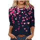 thumbnail image 4 of TaTaai Women's Casual 3/4 Sleeve T-Shirts Round Neck Cute Tunic Tops Basic Tees Blouses Business Work Tee Top Valentine's Day Gift, 4 of 7