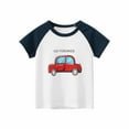 thumbnail image 2 of ATOGUTA Summer Short T-Shirts for Girls Short Sleeve Cotton Fashion Letter Print T-shirt Navy, Sizes 1T-9, 2 of 5
