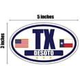 thumbnail image 3 of Flag of Texas / American Flag Oval 3M Vinyl Bumper Sticker Decal | Navy & Gold DeSoto, TX Sticker Vinyl Decal, 3 of 3