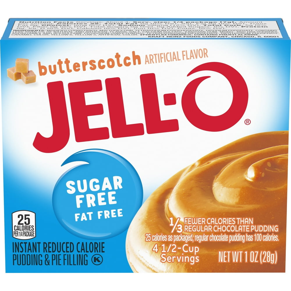 JellO Butterscotch Sugar Free & Fat Free Instant Pudding & Pie Filling Mix, 1 oz Box Walmart