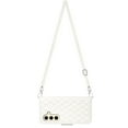 thumbnail image 3 of SaniMore Case for Samsung Galaxy S24, PU Leather 3D Lattice Stylish for Girls Crossbody Lanyard Flip Kickstand Card Slots Cash Pocket Magnetic Clasp Full Protective Shockproof Wallet Shell, White, 3 of 9