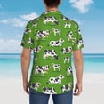 thumbnail image 4 of Yiaed Cows With Calfs Green Print Hawaiian Shirt for Men Short Sleeve Button Down Shirts Beach Shirts for Men,3X-Large, 4 of 7