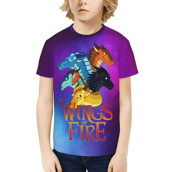 Wings of Fire Dragon Kids T-Shirt 3d Printed Graphic T-Shirts Boys And Girls Short Sleeve Shirts For Youth Kids X-Small