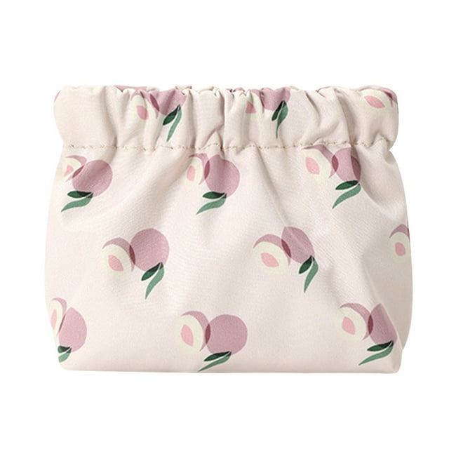 Pequeñas bolsas para el bolso portátil Mini bolsa de maquillaje sin cremallera de cierre automático Organizador de accesorios para cosméticos Auriculares Joyería
