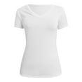thumbnail image 3 of Hauaitttt Womens Tshirts Long Sleeve V Neck Shirts for Women Slim Fitted Basic Tee Tops Long Sleeve T Shirt Women Trendy Stretch Tee Shirt Women Women Loose Tops Summer Cute Summer Tops Womens Short, 3 of 4