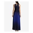 thumbnail image 2 of BETSY & ADAM Womens Blue Pleated Darted Ombre Sleeveless Halter Full-Length Prom Empire Waist Dress 8, 2 of 2