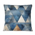 thumbnail image 3 of Designart "Rustic Symphony Of Cobalt Triangles" Geometric Throw Pillow - Modern Pillow For Couch - Insert And Pillows Covers For Living Room Decor, 3 of 5
