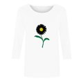 thumbnail image 4 of Fiudx Ofertas Flash Del Día Camiseta Estampada a La Moda para Mujer, Blusa de Mangas 3/4, Tops Informales con Cuello Redondo, 4 of 4