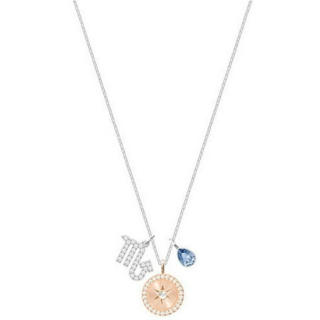 swarovski plating zodiac scorpio rhodium teal pendant