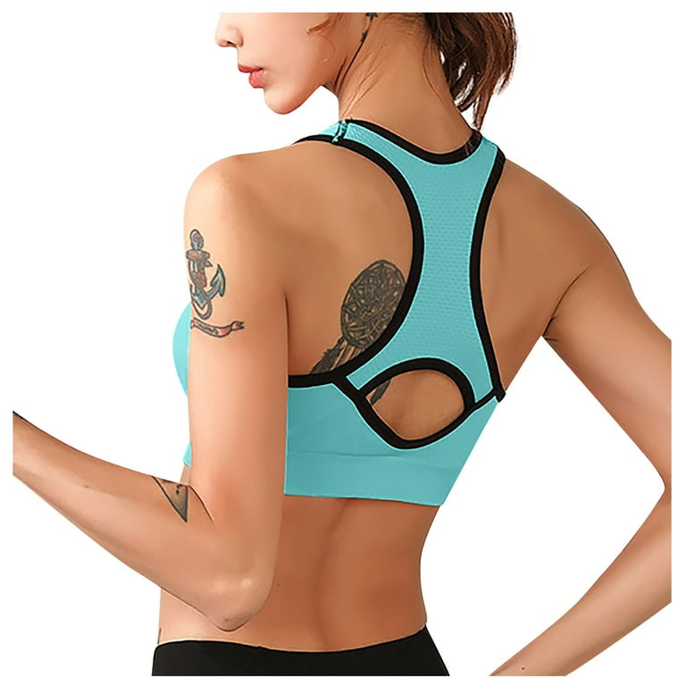 YDKZYMD Sports Bras for Women High Support Large Bust High Impact Strappy  Sexy Sports Racerback Push Up Bras 