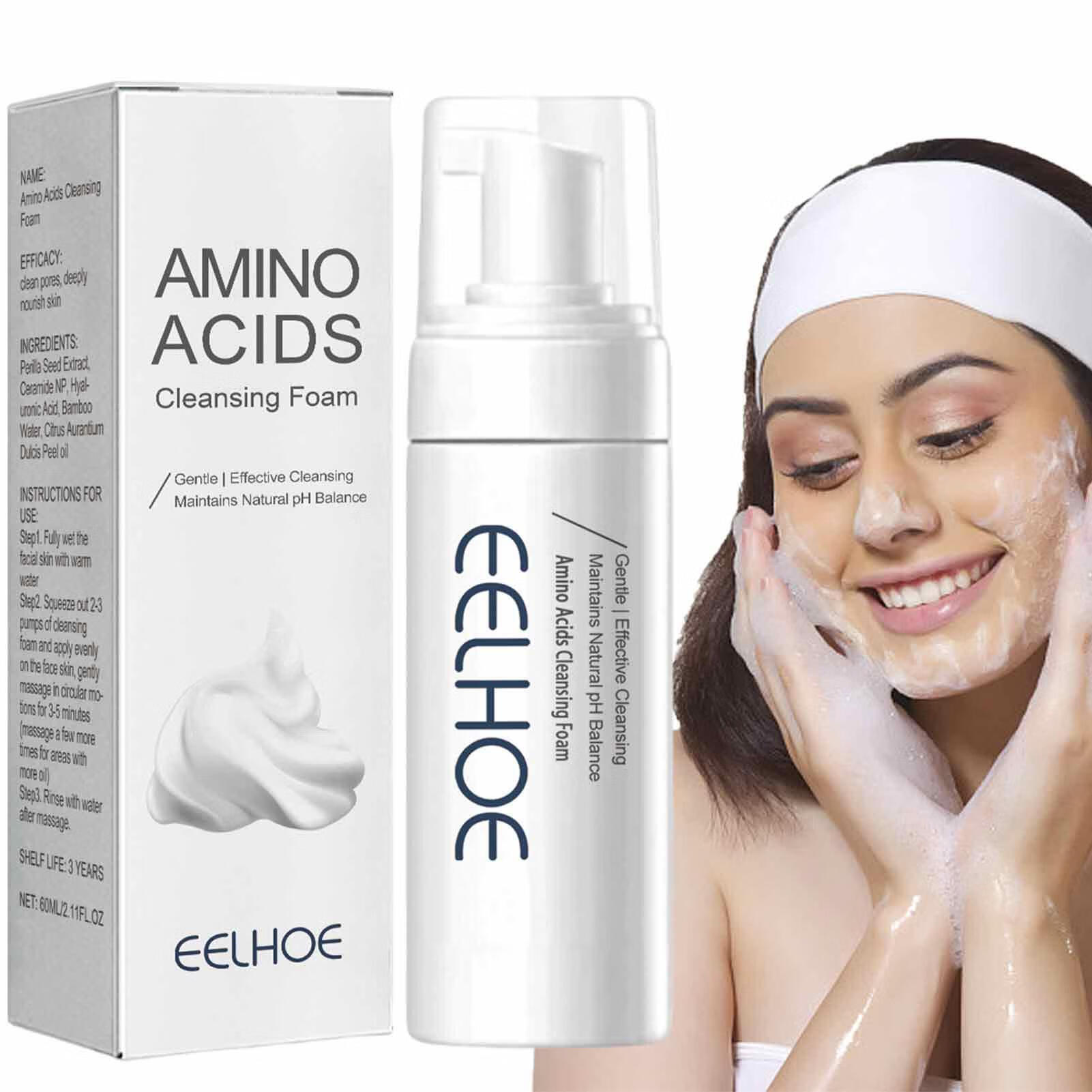 60ml Amino Acid Face Cleanser Foam Moisturizing Brightening Hydrating