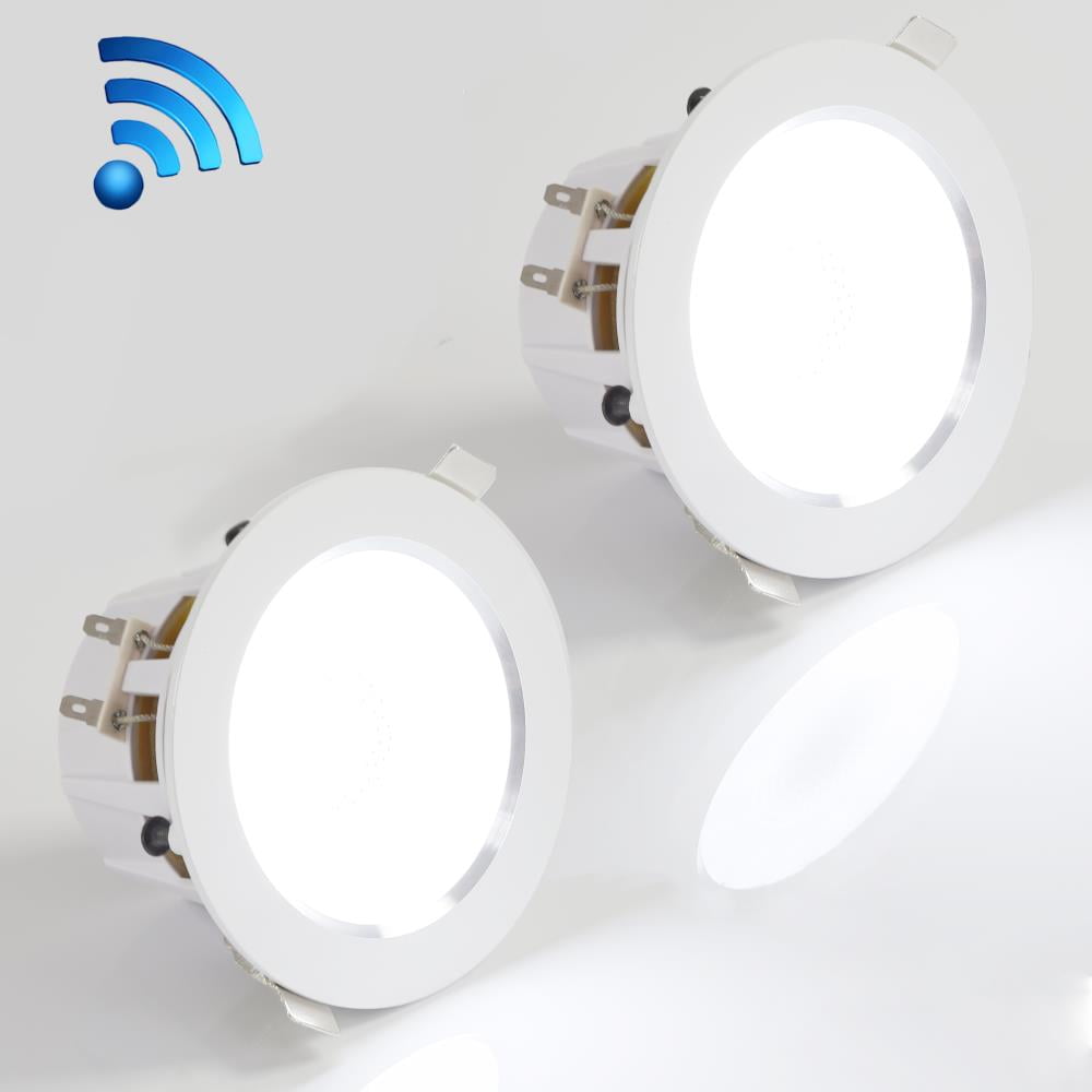 Speakers Pair Pyle PDICBTL3F 3" BT Ceiling/Wall 2-Way 2 Built-in LED Light 
