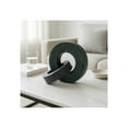 thumbnail image 3 of Home Decor and Bathroom Decor Marble Double Ring - Modern Shelf Sculpture and Office Accents for Room Styling - Coffee Table Ornaments and Living Room Decor Statues Design - 6", Green & Black, 3 of 11