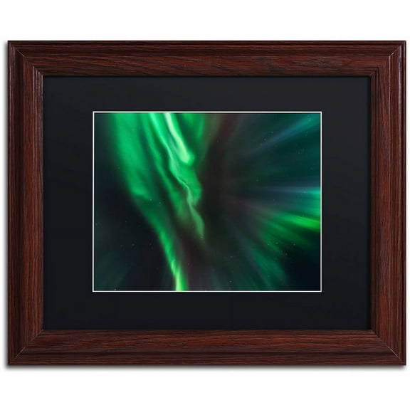 Trademark Fine Art "Lights of Gods" Canvas Art by Mathieu Rivrin, Black Matte, Wood Frame