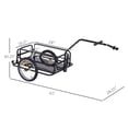 thumbnail image 2 of Bike Cargo Trailer Bicycle Carriage Trailer Foldable Compact Storage Bike Wagon Cart with Universal Hitch, 16" Wheels, 160 lbs. Capacity, Black, 2 of 8