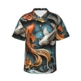 thumbnail image 1 of Balery Colorful Koi Fish Art Camisas hawaianas de manga corta para hombre, camisas playeras de corte holgado, camisas de vacaciones con botones,X-Large, 1 of 7