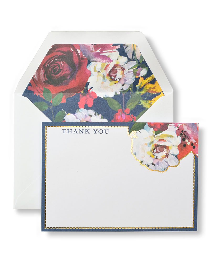 Stanley Luxe Floral Thank You Cards With Gold Foil, 10 count