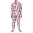 thumbnail image 3 of Yiaed Christmas Unicorns Print Men’s Pajamas Set - Long Sleeve Button Down Sleep Shirt and Pajama Bottoms Sleepwear Set Mens Pjs Sets Men's Pajama Bottoms-X-Large, 3 of 7