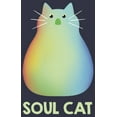 thumbnail image 2 of Women's Soul Rainbow Cat  Graphic Tee Navy Blue Medium, 2 of 5