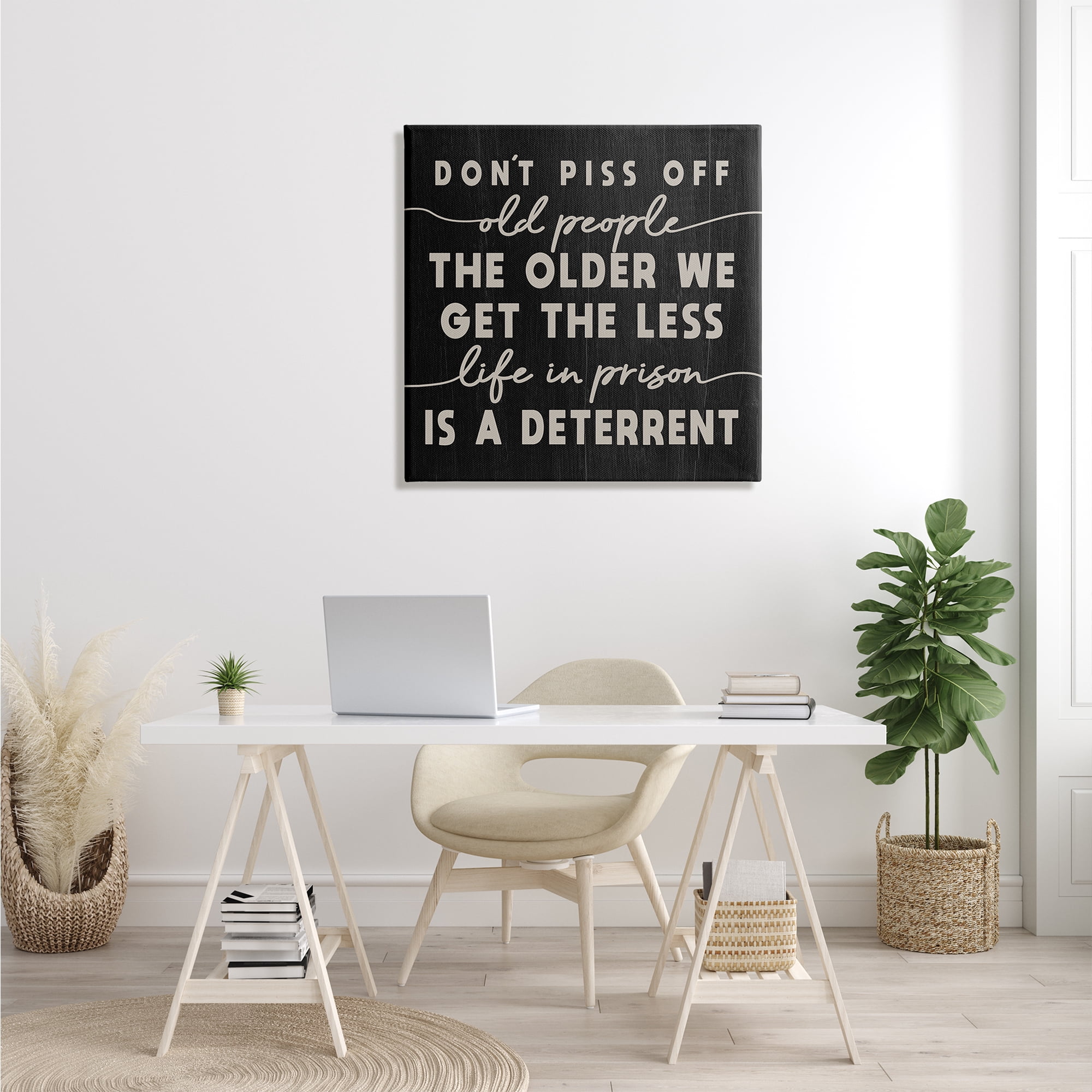 Stupell Industries Don't Piss Off Old People Quote Funny Age Joke, 30 x 30, Designed by Daphne Polselli