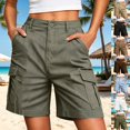thumbnail image 3 of Women's Loose Fit Cargo Shorts Length Breathable Fabric Cotton Casual Shorts For Hot Weather Biking & Hiking, 3 of 20