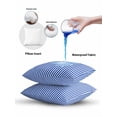 thumbnail image 5 of Waterproof Outdoor Throw Pillows with Inserts 12"x20", Navy Blue Stripe Soft Decorative Pillowcases for Couch Bedroom, Modern White Vertical Striped Geometric Pillow Covers for Sofa Living Room, 5 of 8