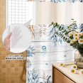 thumbnail image 2 of No Hook Shower Curtain with Built-in Rings - Thanksgiving Fall Coastal Washable Waterproof Fabric Bathroom Curtains for Hotel,Rentals, 72 X 84 Inch Extra Long , Blue Pumpkins Sealifes, 2 of 9